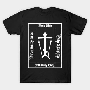 Trisagion Prayer Eastern Orthodox Cross Gothic T-Shirt